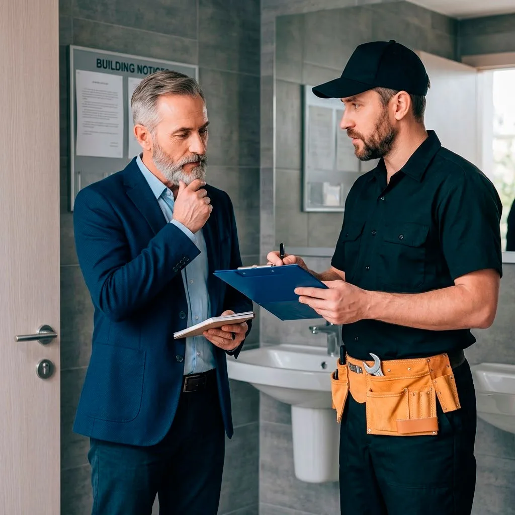 Técnico da Desentupidora Famitec atendendo cliente